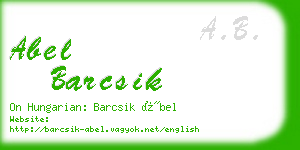 abel barcsik business card